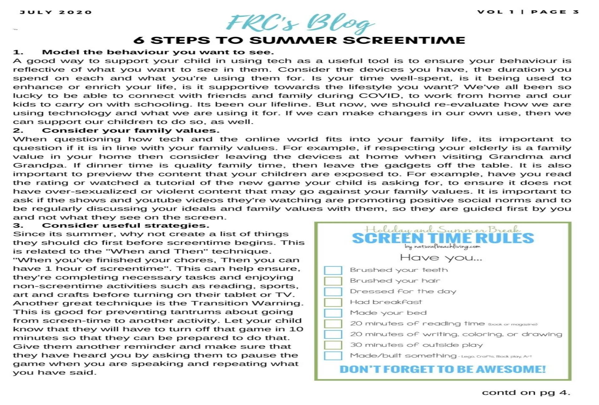 6 Steps to Summer Screentime